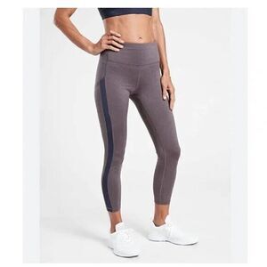 ATHLETA ultimate stash pocket 7/8 purple navy leggings size Small